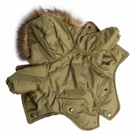 Lion Manufactory Lion Winter куртка-парка LP052 для собак мелких пород, унисекс, зимний, хаки - XS (спина 15-17 см)