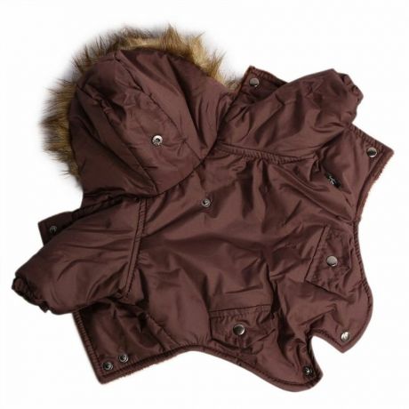 Lion Manufactory Lion Winter куртка-парка LP066 для собак мелких пород, унисекс, зимний, коричневый - S (спина 18-20 см)