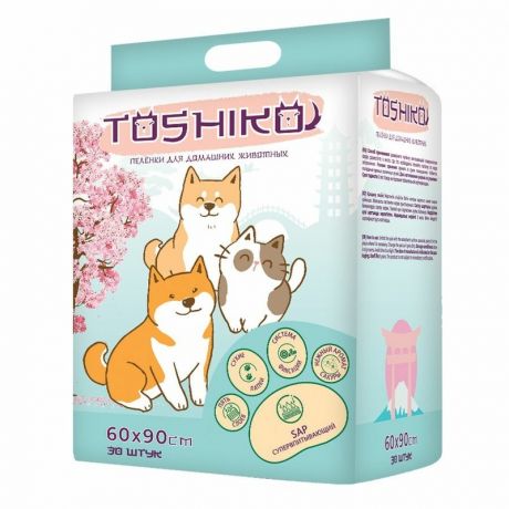 Toshiko Toshiko впитывающие пеленки одноразовые для животных с ароматом сакуры 30 шт 60х90 см