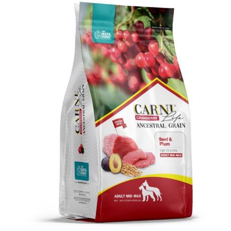CARNI Life Carni Life Medium Maxi полнорационный сухой корм для собак средних и крупных пород, низкозерновой, черносливом и клюквой
