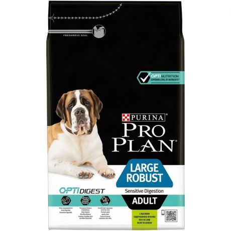 PRO PLAN Pro Plan Adult Robust Sensitive Digestion сухой корм для собак крупных пород с мощным телосложением с чувствительным пищеварением, с высоким содержанием ягненка - 3 кг
