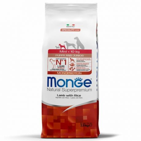 Monge Monge Dog Speciality Line Monoprotein сухой корм для щенков мелких пород с ягненком и рисом - 7,5 кг