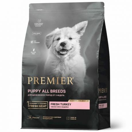 Premier Premier Dog Turkey Puppy сухой корм для щенков всех пород с индейкой - 3 кг