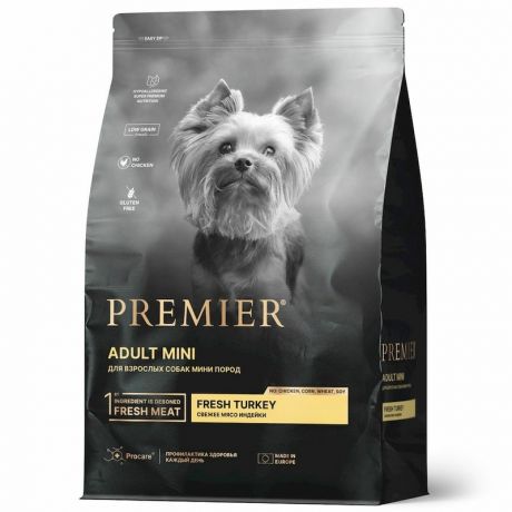 Premier Premier Dog Turkey Adult Mini сухой корм для собак мелких пород с индейкой - 1 кг