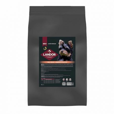 LANDOR Landor сухой корм для щенков и юниоров мелких пород, c индейкой и лососем