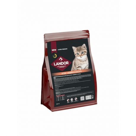 LANDOR Landor сухой корм для котят, с индейкой и лососем - 2 кг