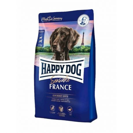 HAPPY DOG Happy Dog Supreme Sensible France полнорационный сухой корм для собак средних и крупных пород с пищевой аллергией, беззерновой, с уткой и картофелем