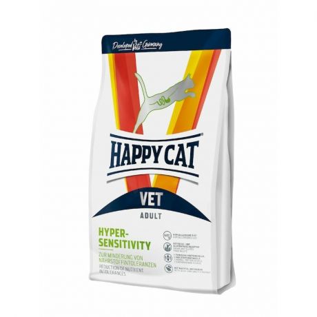 HAPPY CAT Happy Cat Vet Hypersensitivity полнорационный сухой корм для кошек с пищевой аллергией, диетический - 1 кг