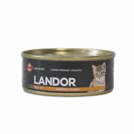 LANDOR Landor влажный корм для котят, с индейкой и тыквой, в консервах - 100 г