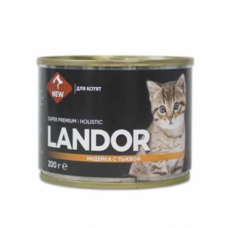 LANDOR Landor влажный корм для котят, с индейкой и тыквой, в консервах