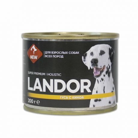 LANDOR Landor влажный корм для взрослых собак всех пород, с гусем и киноа, в консервах - 200 г
