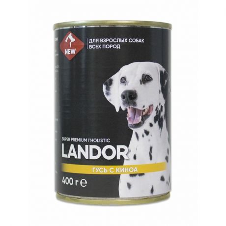 LANDOR Landor влажный корм для взрослых собак всех пород, с гусем и киноа, в консервах