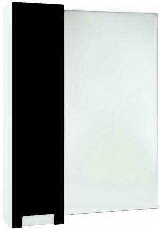 Зеркальный шкаф 68х80 см черный глянец/белый глянец L Bellezza Пегас 4610411002041