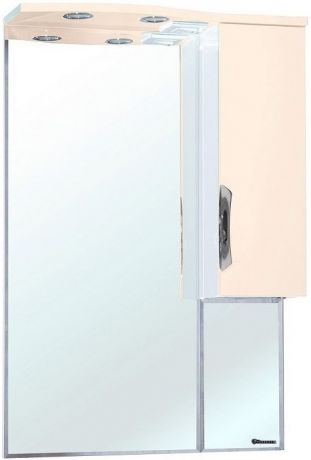 Зеркальный шкаф 65х100 см бежевый глянец/белый глянец R Bellezza Лагуна 4612110001073
