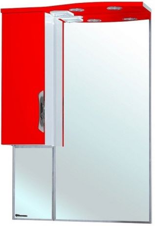 Зеркальный шкаф 65х100 см красный глянец/белый глянец L Bellezza Лагуна 4612110002032