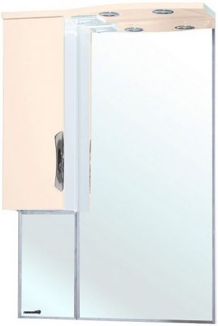 Зеркальный шкаф 65х100 см бежевый глянец/белый глянец L Bellezza Лагуна 4612110002070