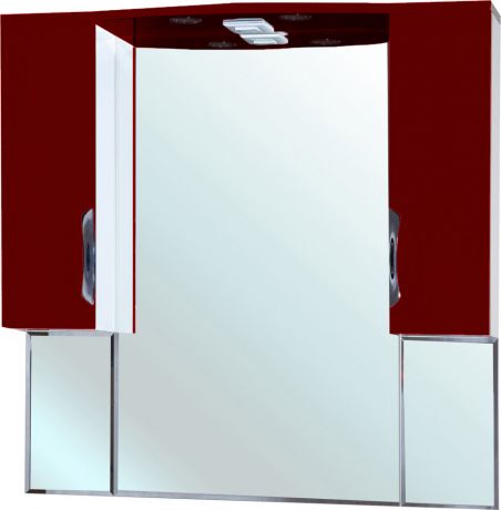 Зеркальный шкаф 101х100 см красный глянец/белый глянец Bellezza Лагуна 4612118000030