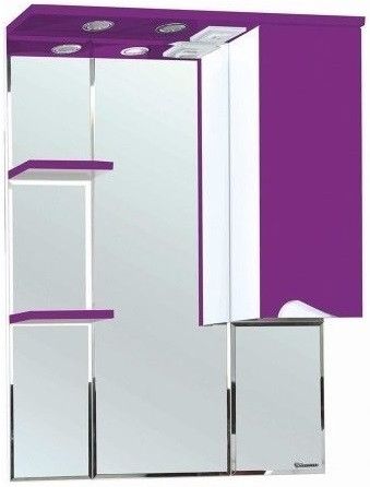 Зеркальный шкаф 75х100,3 см фиолетовый глянец/белый глянец R Bellezza Эйфория 4619113001413