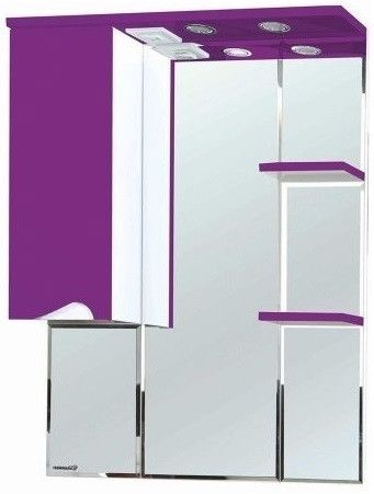 Зеркальный шкаф 75х100,3 см фиолетовый глянец/белый глянец L Bellezza Эйфория 4619113002410