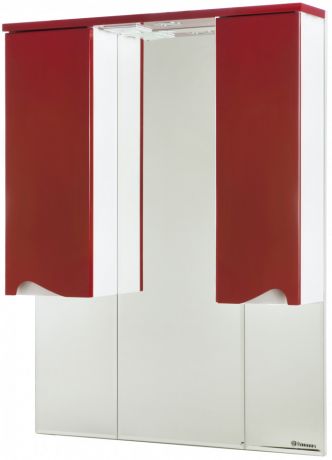 Зеркальный шкаф 96х100,3 см красный глянец/белый глянец Bellezza Эйфория 4619117180039