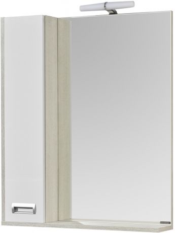 Зеркальный шкаф 70х85 см белый глянец/дуб сомерсет L Акватон Бекка 1A214702BAC20