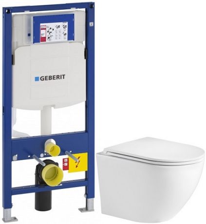 Комплект подвесной унитаз WeltWasser Merzbach 004GL-WT 10000003661 + система инсталляции Geberit 111.300.00.5