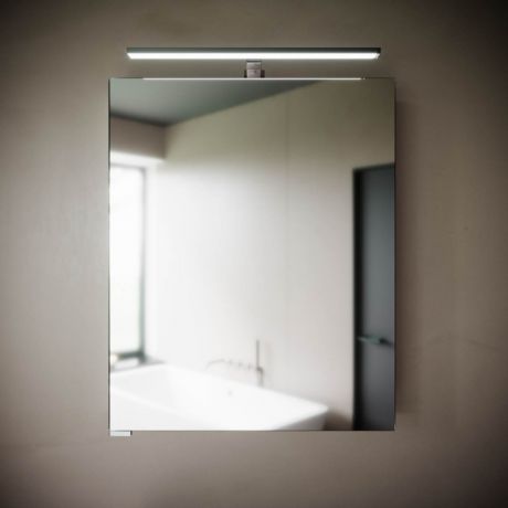 Зеркальный шкаф 60х74 см алюминий R Sancos Hilton Z600