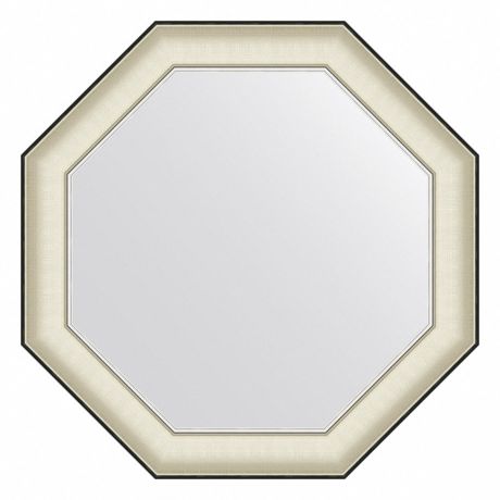 Зеркало 69х69 см белая кожа с хромом Evoform Octagon BY 7447