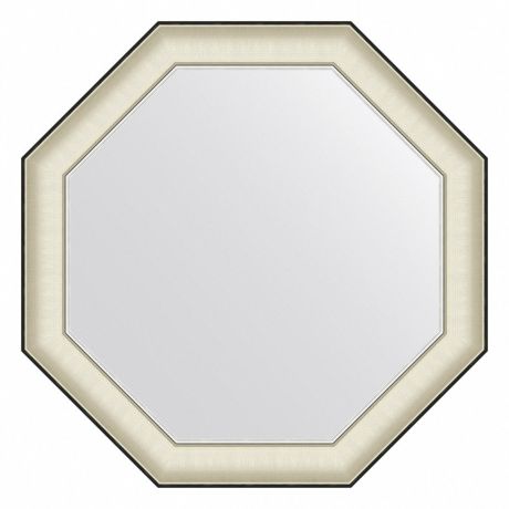 Зеркало 54х54 см белая кожа с хромом Evoform Octagon BY 7439