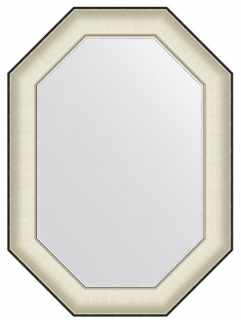 Зеркало 54х74 см белая кожа с хромом Evoform Octagon BY 7442