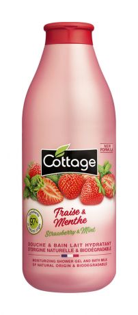 Cottage Moisturizing Shower Gel & Bath Milk Strawberry&Mint