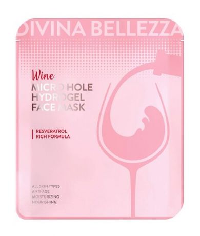 DiVina Bellezza Micro Hole Wine Hydrogel Face Mask