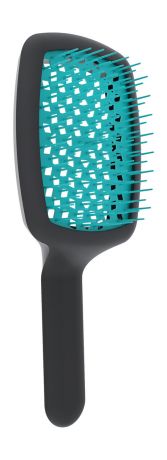 Janeke Curvy M Hair Brush Black Turquoise