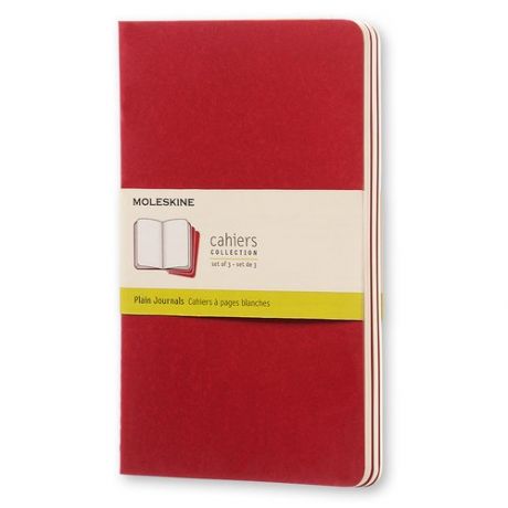 Блокнот Moleskine Cahier Journal Large, 130 х 210 мм, обложка картон, 80 страниц, нелинованный, клюквенный