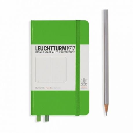 Записная книжка Leuchtturm A6, нелинованная, насыщенный зеленый, 187 страниц, твердая обложка