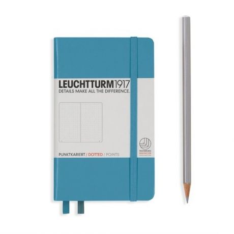 Записная книжка Leuchtturm A6, в точку, нордический синий, 187 страниц, твердая обложка