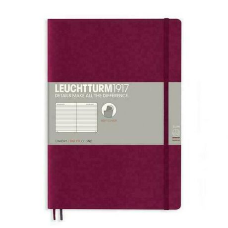 Записная книжка Leuchtturm Composition В5, в линейку, винная, 123 страниц, мягкая обложка