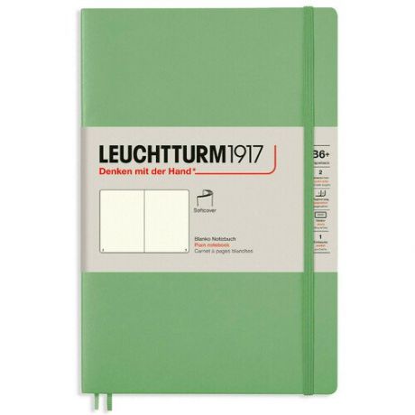 Записная книжка Leuchtturm Paperback, В6+, нелинованная, пастельный зеленый, 123 страницы, мягкая обложк