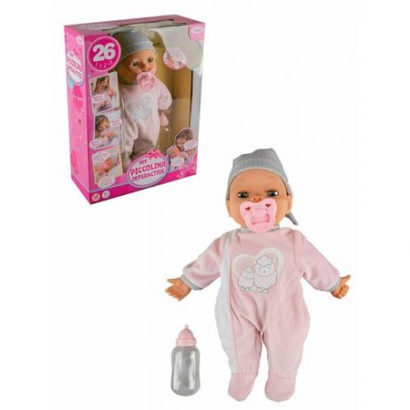 Интерактивная кукла-пупс Bayer Dolls Piccolina, с пустышкой и бутылочкой, 38 см