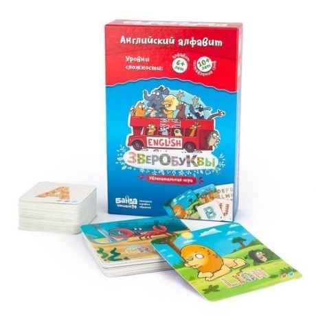 Развивающая настольная игра Банда Умников УМ043 Зверобуквы English