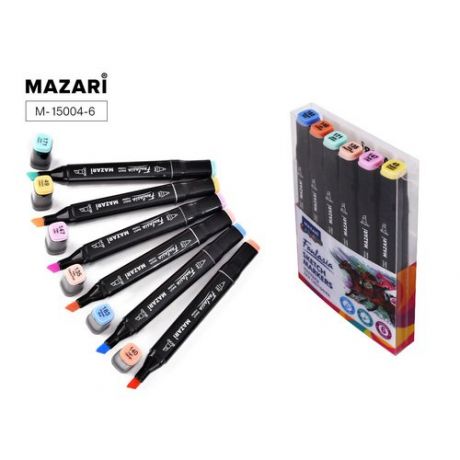 Набор маркеров для скетчинга Mazari Fantasia Pastel colors 2, 6 шт