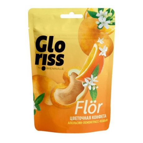 Кешью в белой шоколадной глазури Gloriss Flor, апельсин -лемонграсс