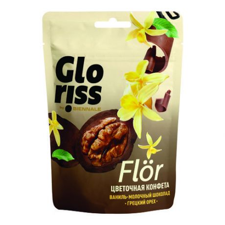 Конфеты Gloriss Flör грецкий орех в молочной шоколадной глазури, 50 г