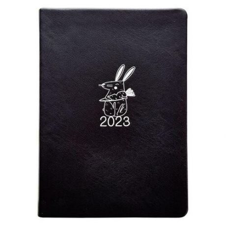 Ежедневник датированный 2023 Infolio Rabbit, черный, 140х200 мм, 352 стр, интегральный переплет