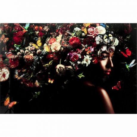 Картина Дама в цветах, 150 х 100 см
