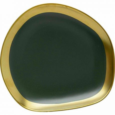 Тарелка десертная Вибрация, 20 х 2 х 20 см, зеленая/золотая/черная