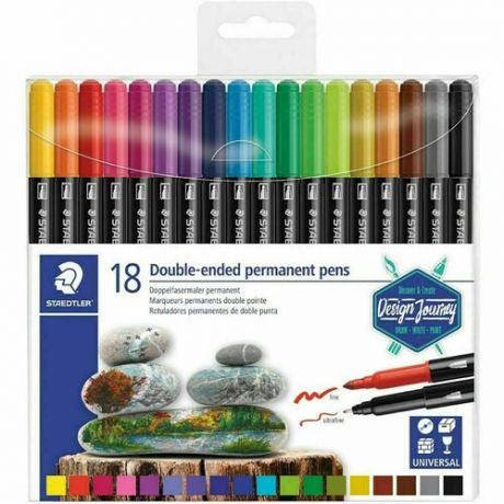 Арт-маркеры Staedtler Permanent duo, 18 штук