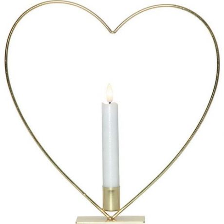 Светильник декоративный Свеча в сердце латунь, теплый белый, 28 х 28 см