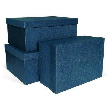 Коробка подарочная РутаУпак Рогожка, синяя, 350 х 250 х 150 мм
