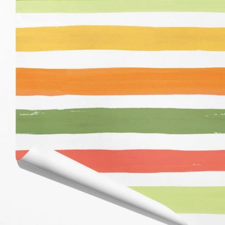 Упаковочная бумага Красота в деталях Широкие зелёно-жёлтые полосы